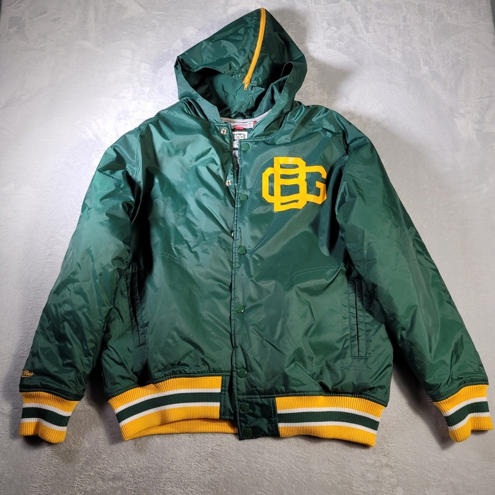 Green Bay Packers Jacket Mens L Green 100 Seasons Anniversary Mitchell & Ness